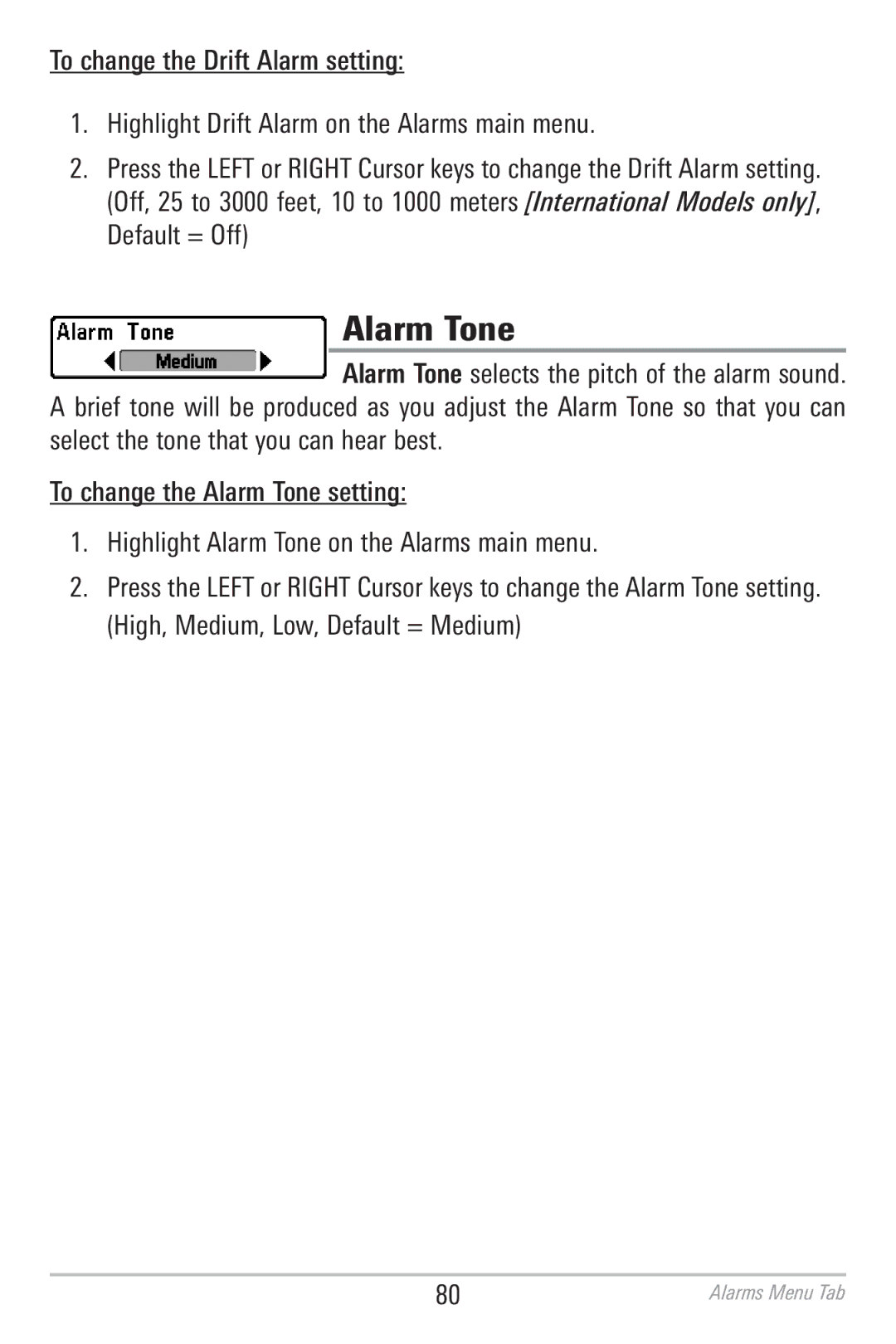 Humminbird 786CI manual Alarm Tone 