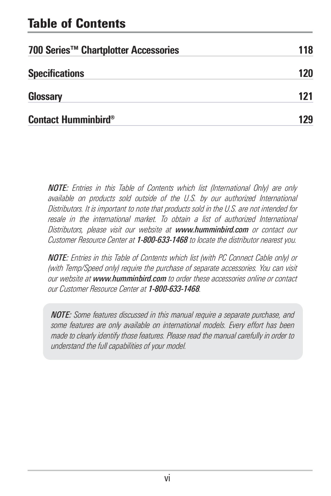 Humminbird 786CI manual Table of Contents 