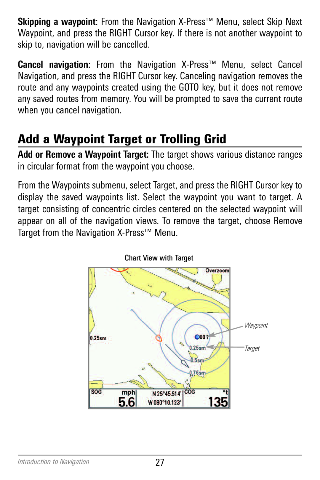 Humminbird 786CI manual Add a Waypoint Target or Trolling Grid 