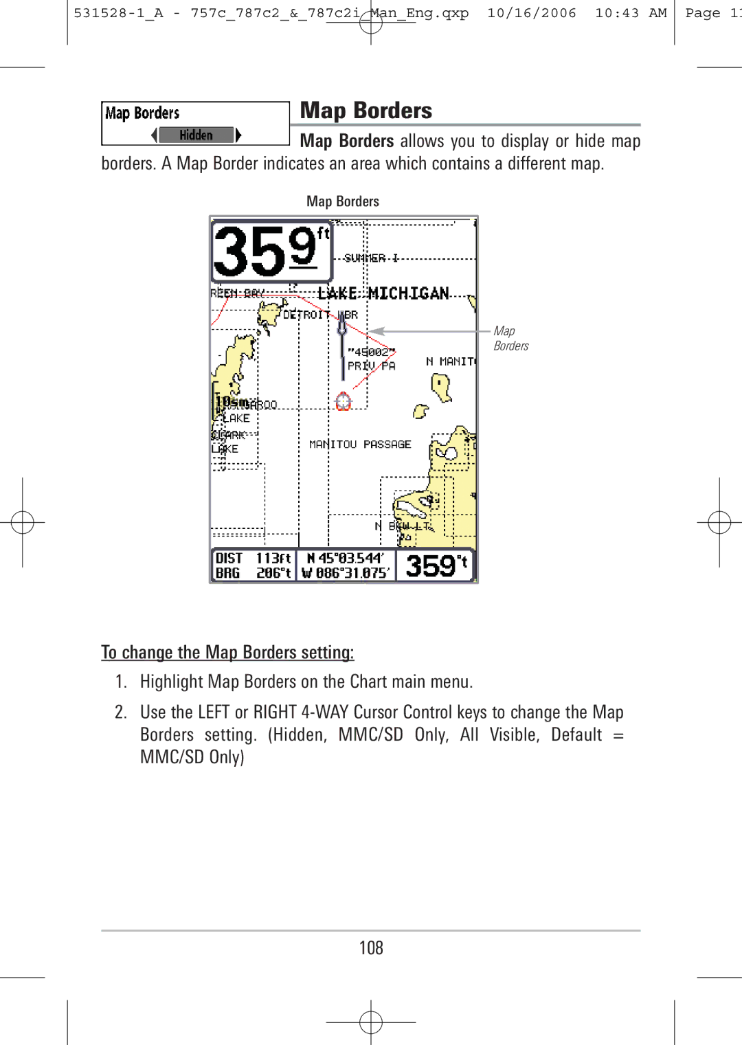 Humminbird 757c, 787c2i manual Map Borders 