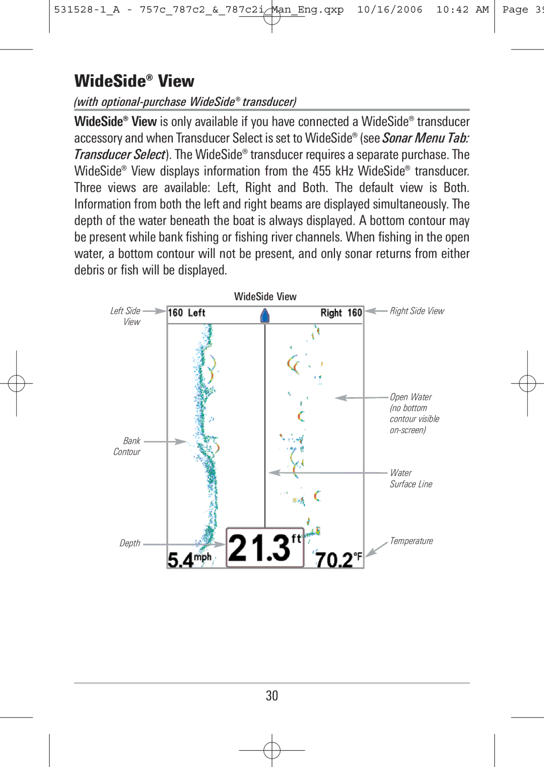 Humminbird 757c, 787c2i manual WideSide View 