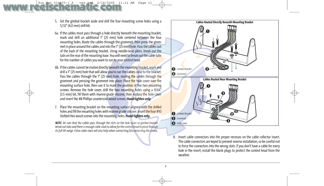 Humminbird 937C COMBO, 937C DF COMBO manual Cables Routed Near Mounting Bracket 