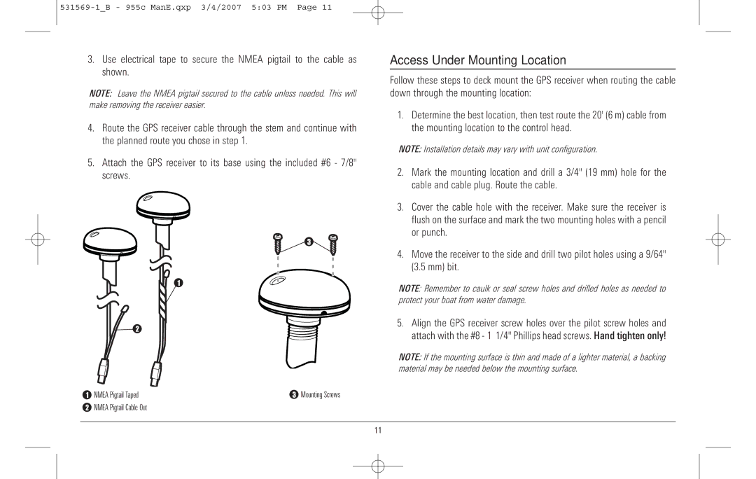 Humminbird 955C manual Access Under Mounting Location 