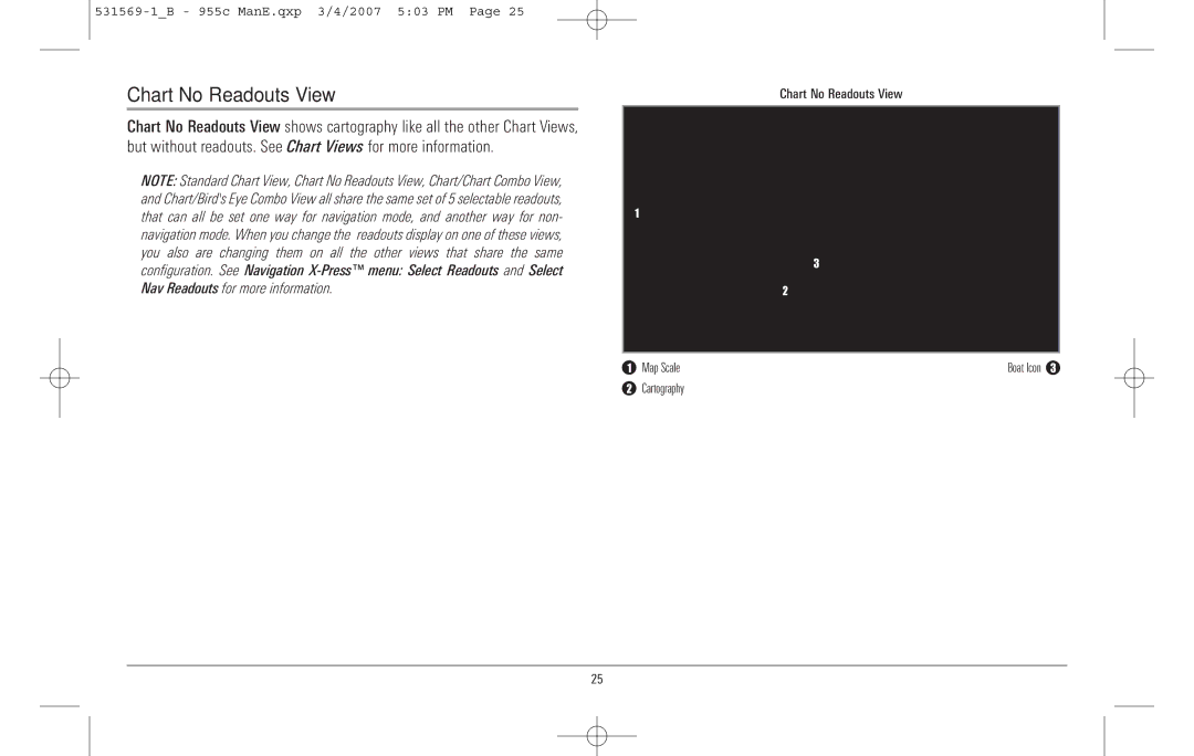 Humminbird 955C manual Chart No Readouts View 