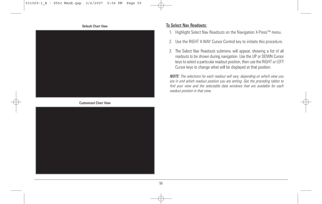 Humminbird 955C manual Default Chart View Customized Chart View 