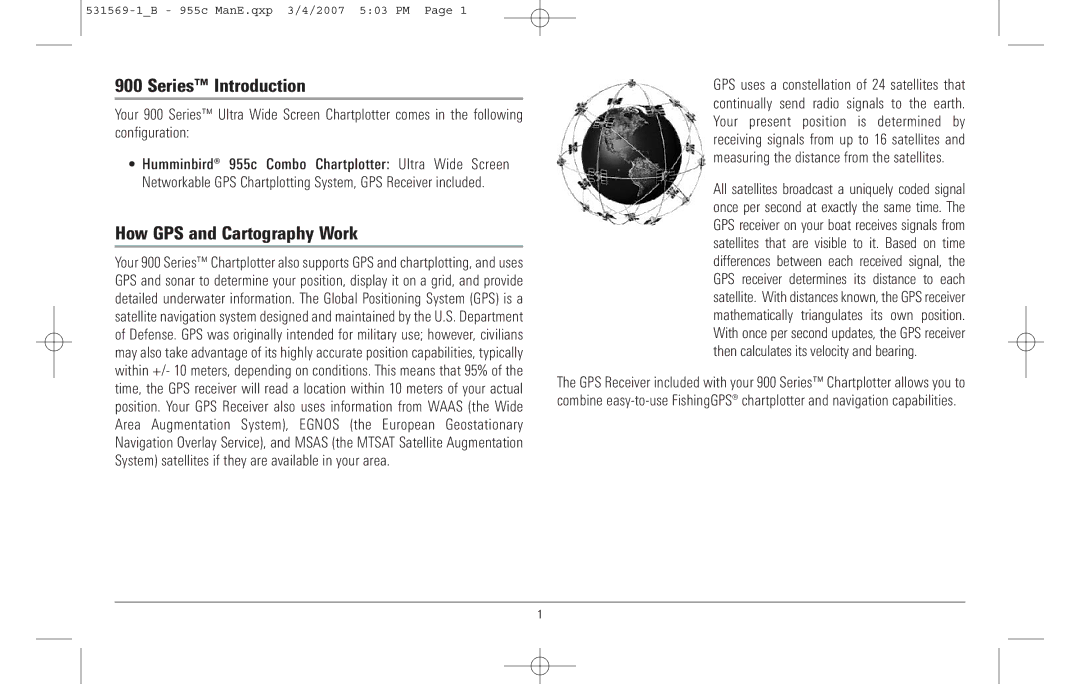 Humminbird 955C manual Series Introduction, How GPS and Cartography Work 