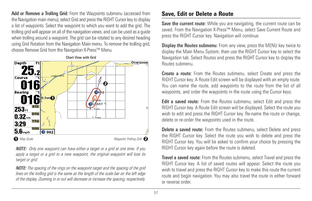 Humminbird 917C, 957C manual Save, Edit or Delete a Route 