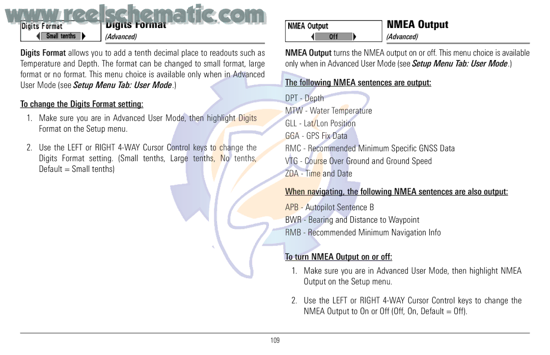 Humminbird 957C manual Digits Format, Nmea Output 