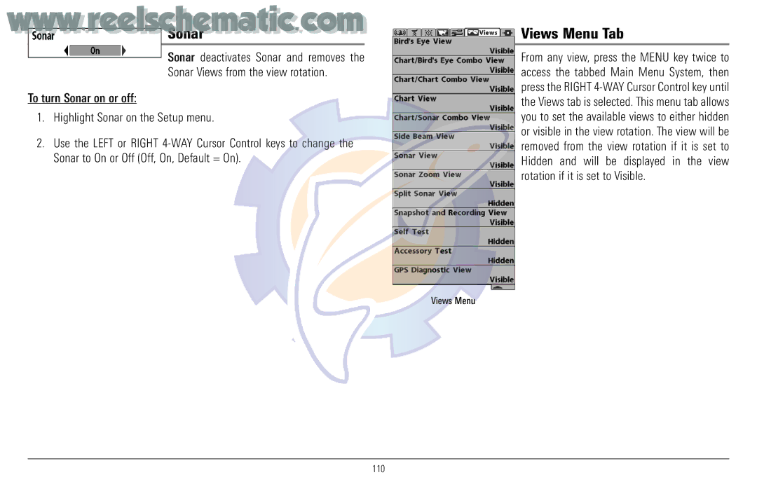 Humminbird 957C manual Views Menu Tab 