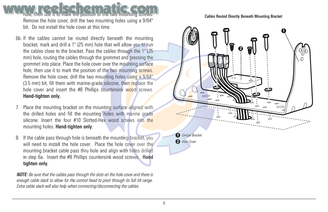 Humminbird 957C manual Cables Routed Directly Beneath Mounting Bracket 