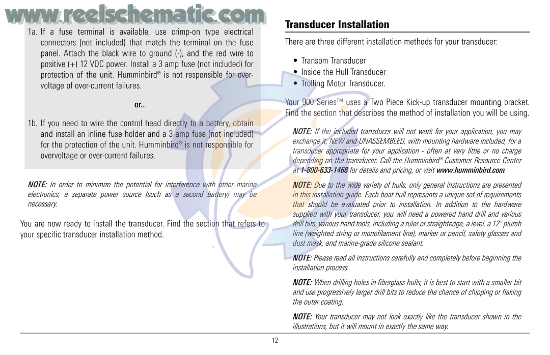 Humminbird 957C manual Transducer Installation 