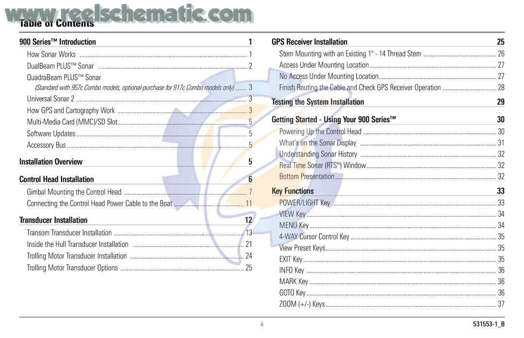 Humminbird 957C manual Table of Contents 