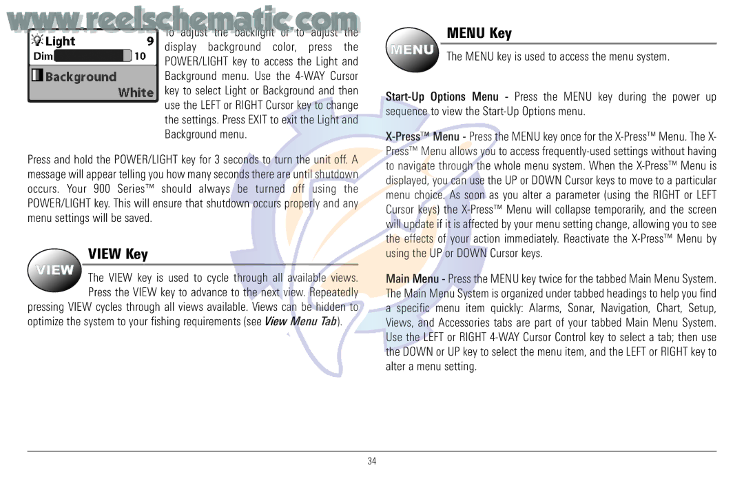 Humminbird 957C manual View Key, Menu Key 