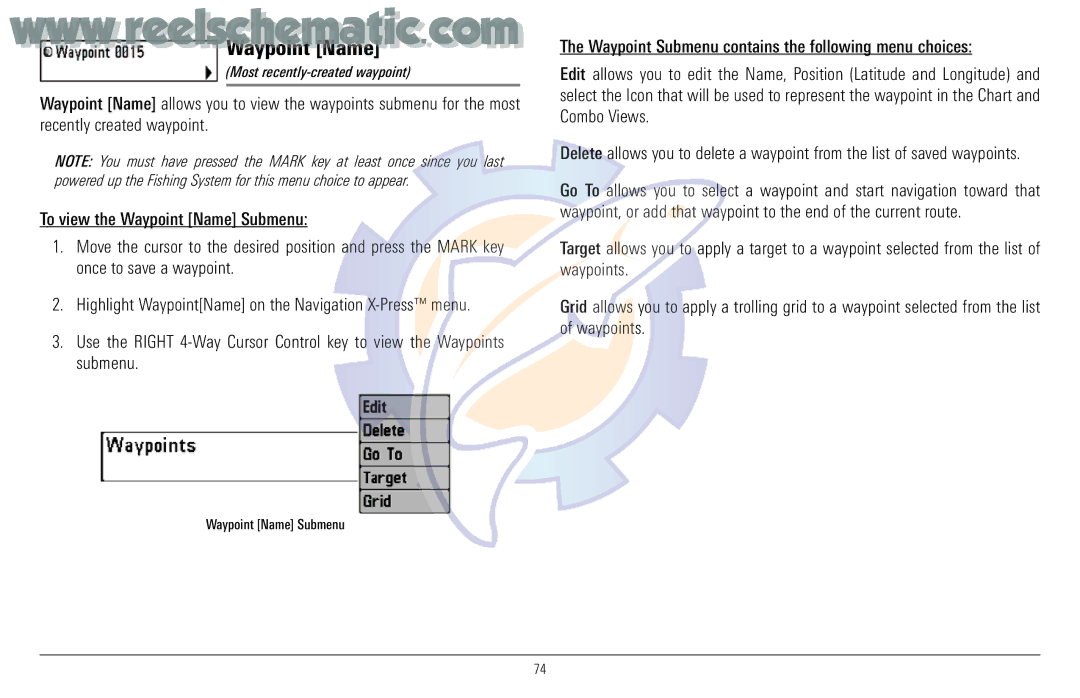 Humminbird 957C manual Waypoint Name, Most recently-created waypoint 