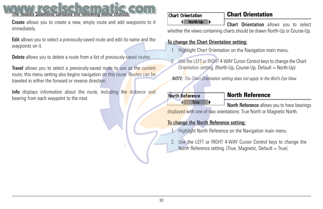 Humminbird 957C manual Chart Orientation, North Reference 