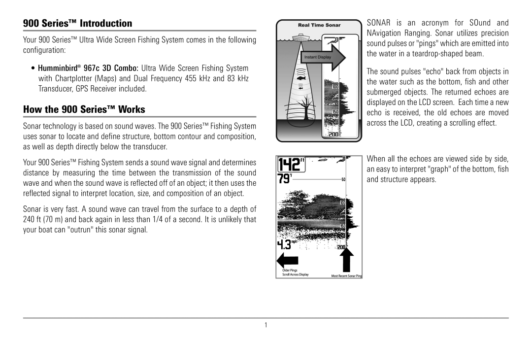 Humminbird 967C manual Series Introduction, How the 900 Series Works 