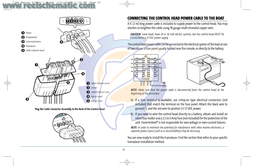 Humminbird 987C SI COMBO manual Connecting the Control Head Power Cable to the Boat, Beginning of this procedure 