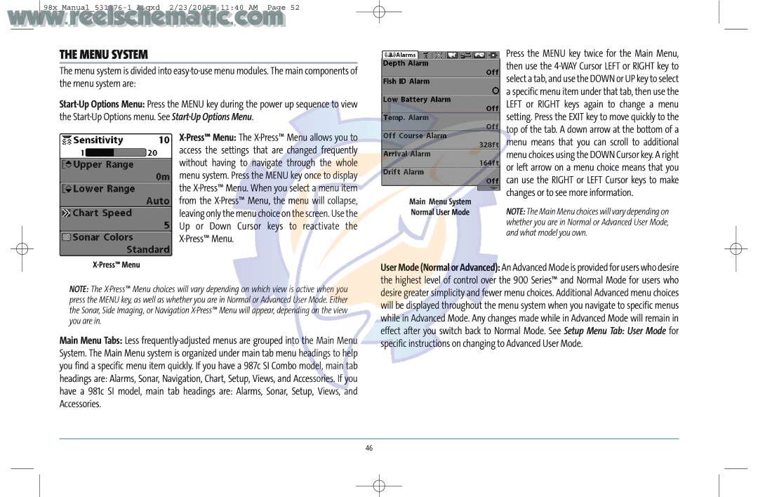 Humminbird 987C SI COMBO manual Menu System, Press Menu 