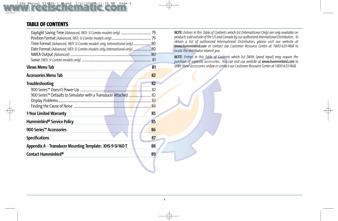 Humminbird 987C SI COMBO manual Views Menu Tab Accessories Menu Tab Troubleshooting, Contact Humminbird 