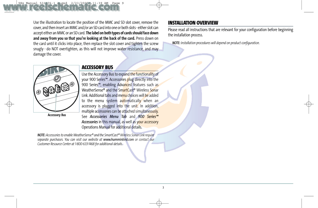 Humminbird 987C SI COMBO manual Accessory BUS, Installation Overview 