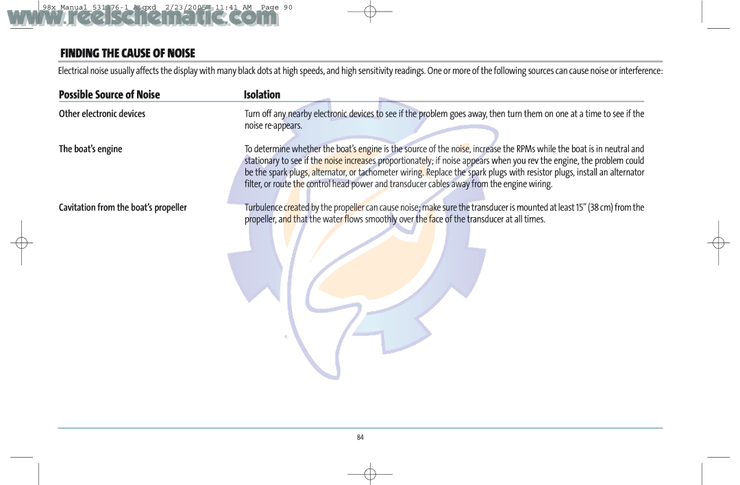 Humminbird 987C SI COMBO manual Finding the Cause of Noise, Other electronic devices, Noise re-appears, Boat’s engine 