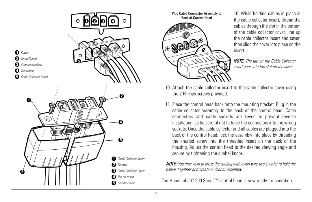 Humminbird 997c Combo, 900 Series manual Back of Control Head 