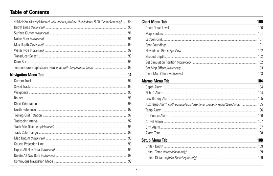 Humminbird 997c Combo, 900 Series manual Setup Menu Tab 