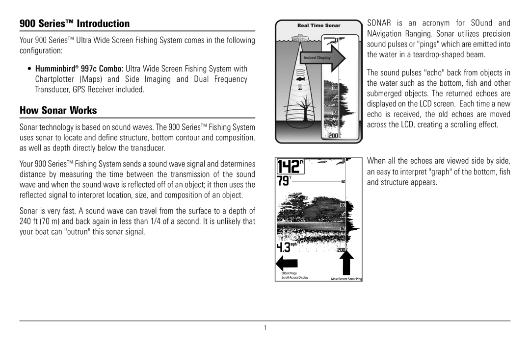 Humminbird 997c Combo, 900 Series manual Series Introduction, How Sonar Works 