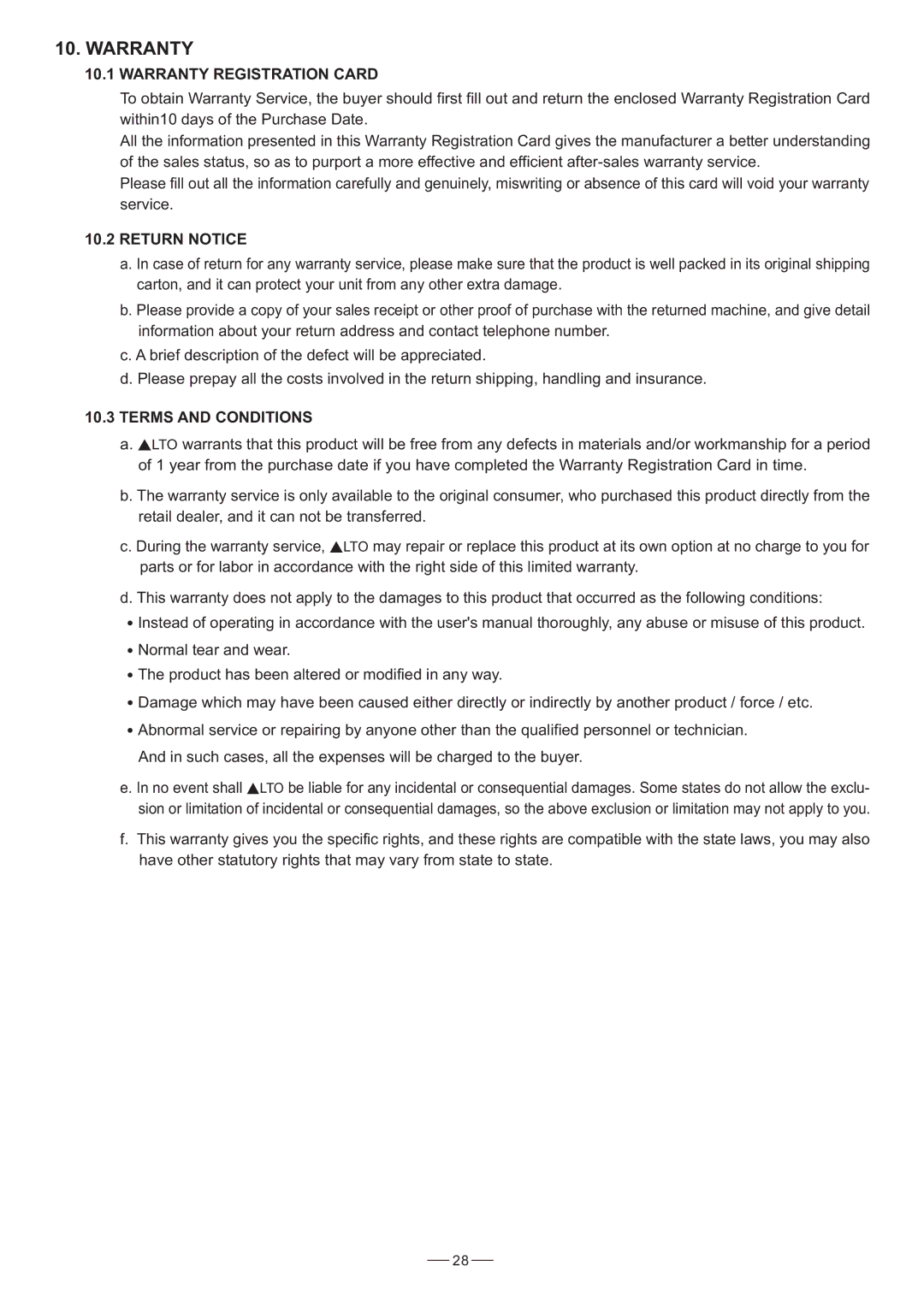 Humminbird AMX-220FX user manual Warranty Registration Card, Return Notice, Terms and Conditions 