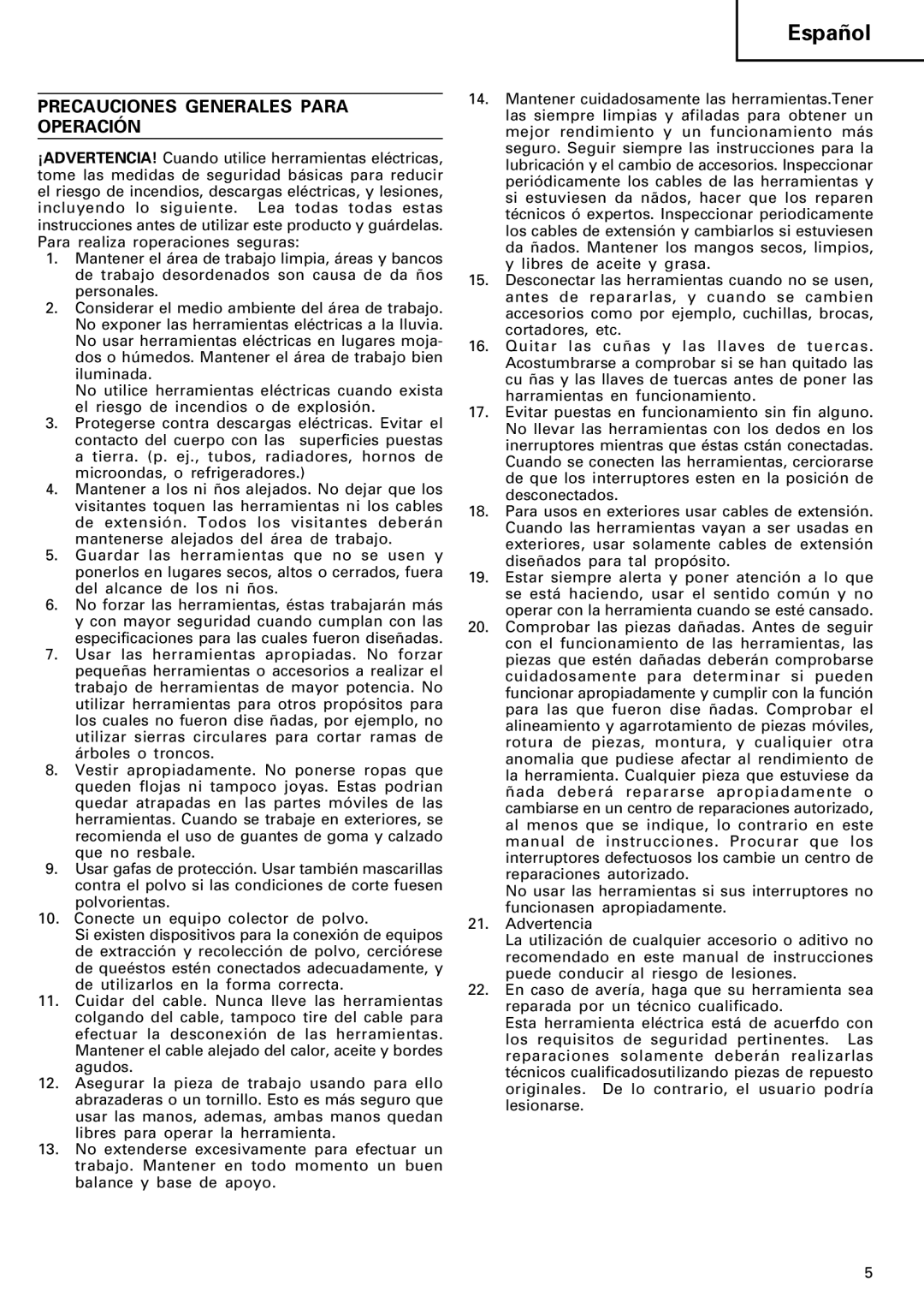 Humminbird H 90SB manual Español, Precauciones Generales Para Operación 