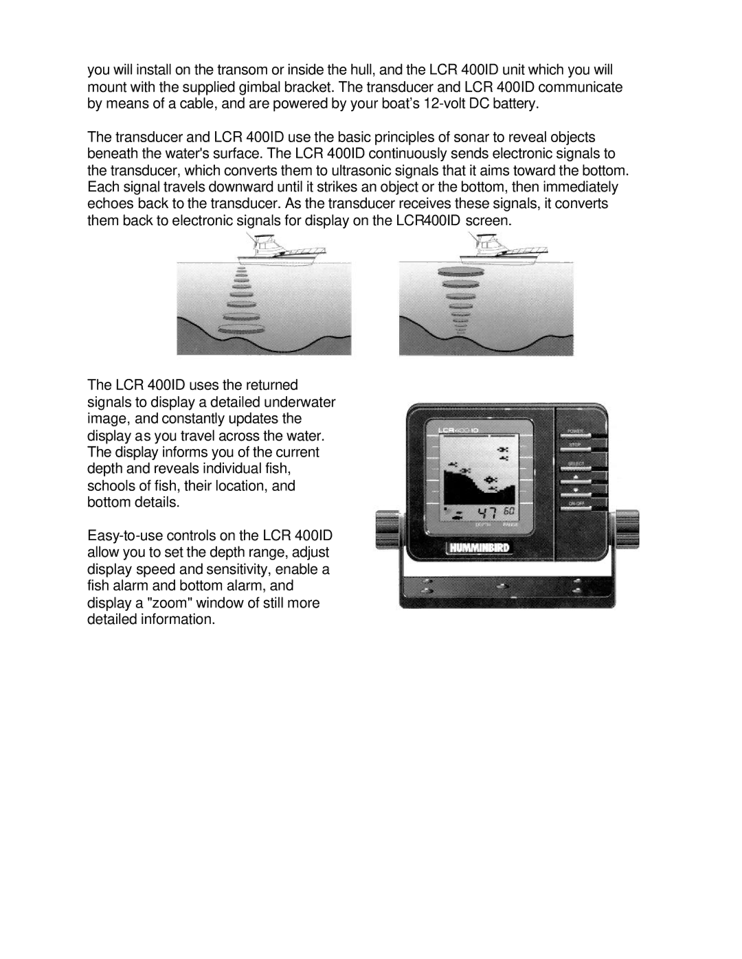 Humminbird LCR 400 ID manual 