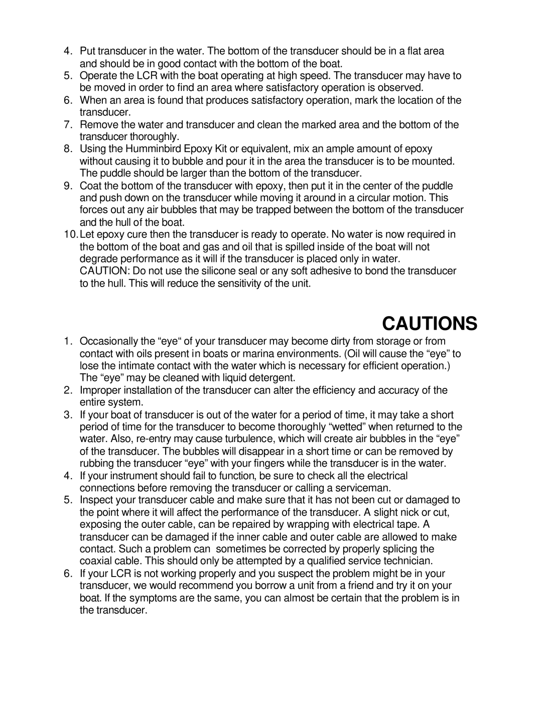 Humminbird LCR 400 ID manual 