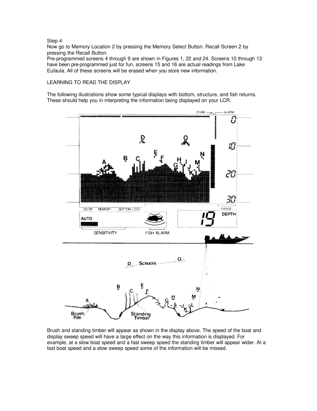 Humminbird LCR 8000D manual Learning to Read the Display 