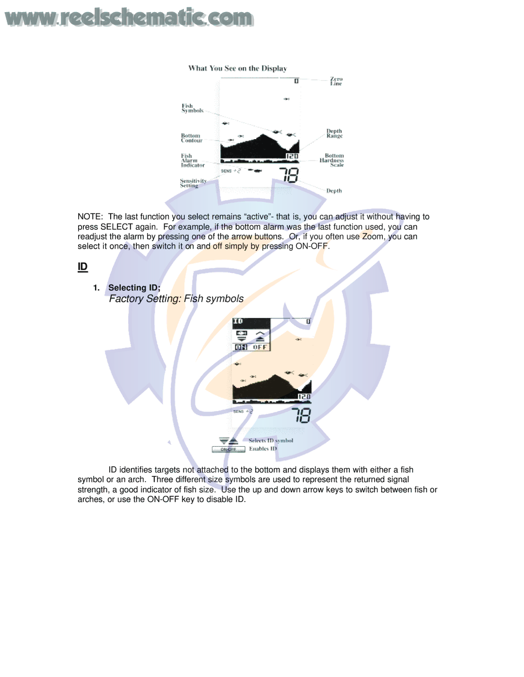 Humminbird LCR120 manual Factory Setting Fish symbols 