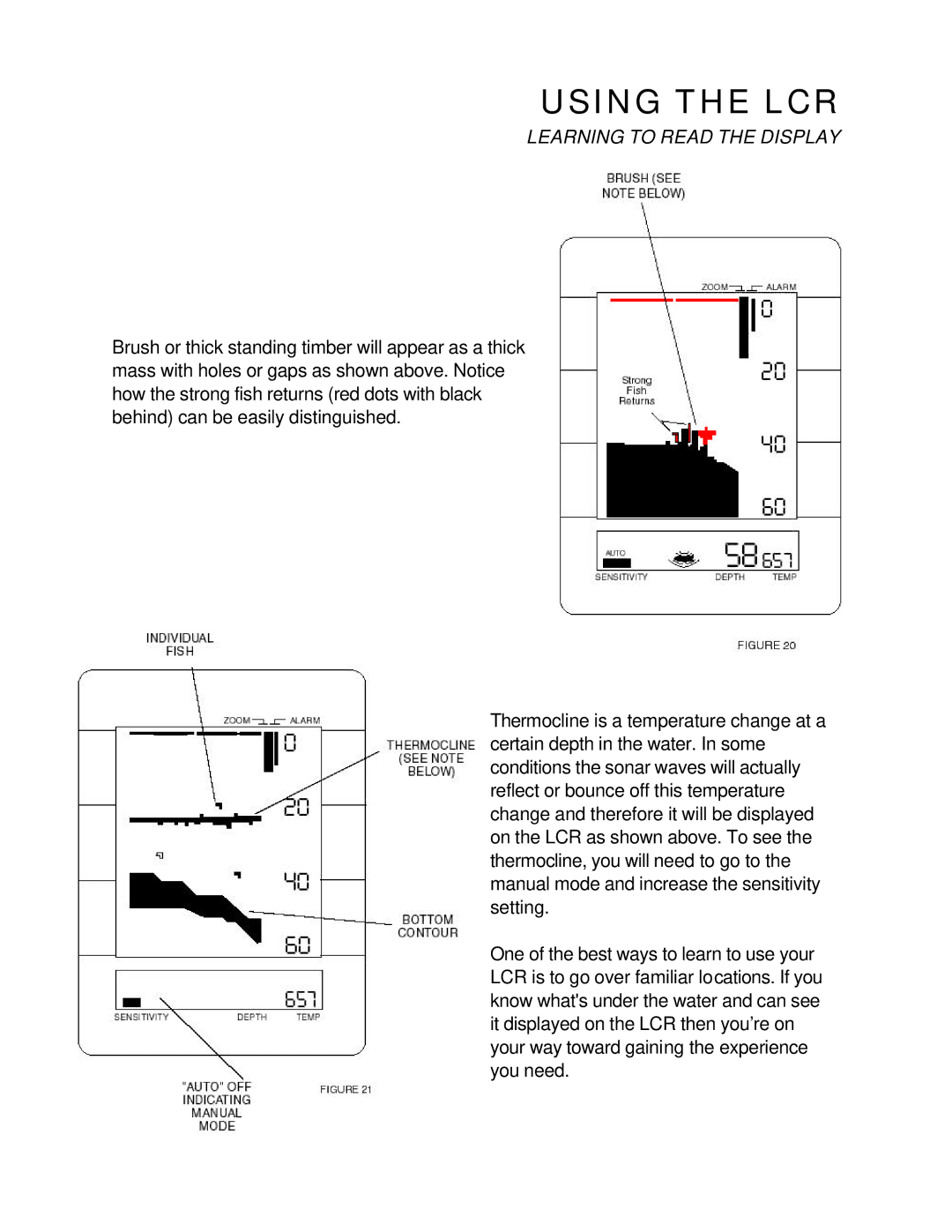 Humminbird LCR4 ID manual Using the LCR 