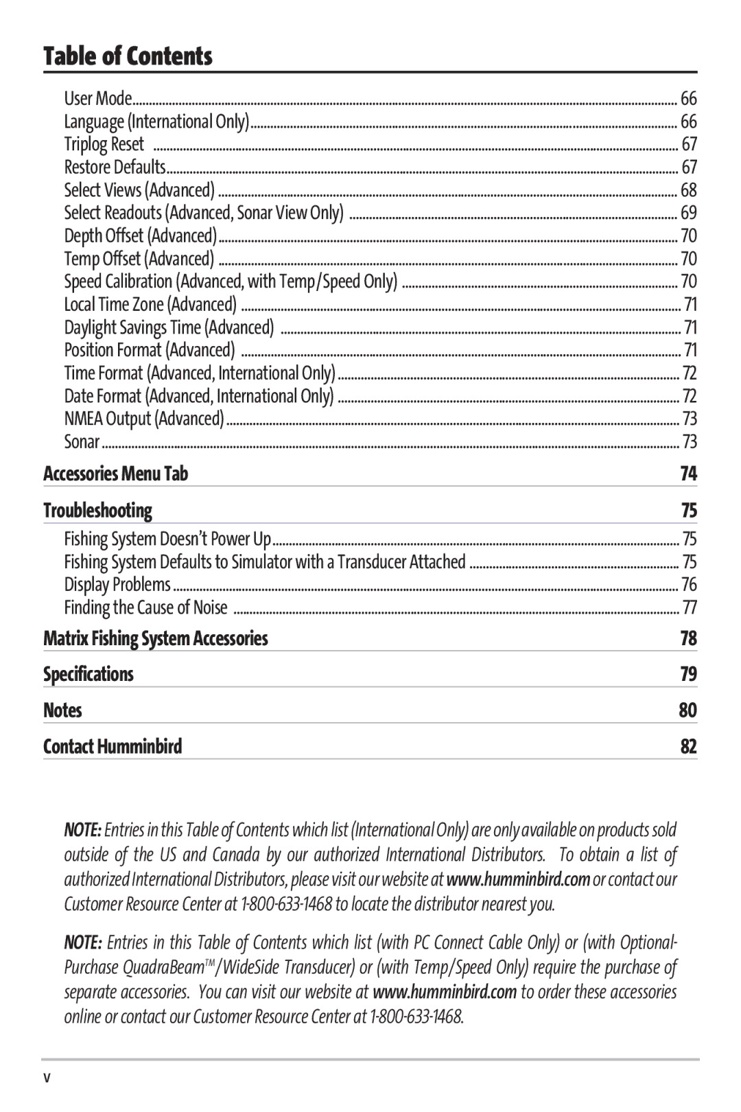 Humminbird Matrix 97 manual Accessories Menu Tab Troubleshooting 