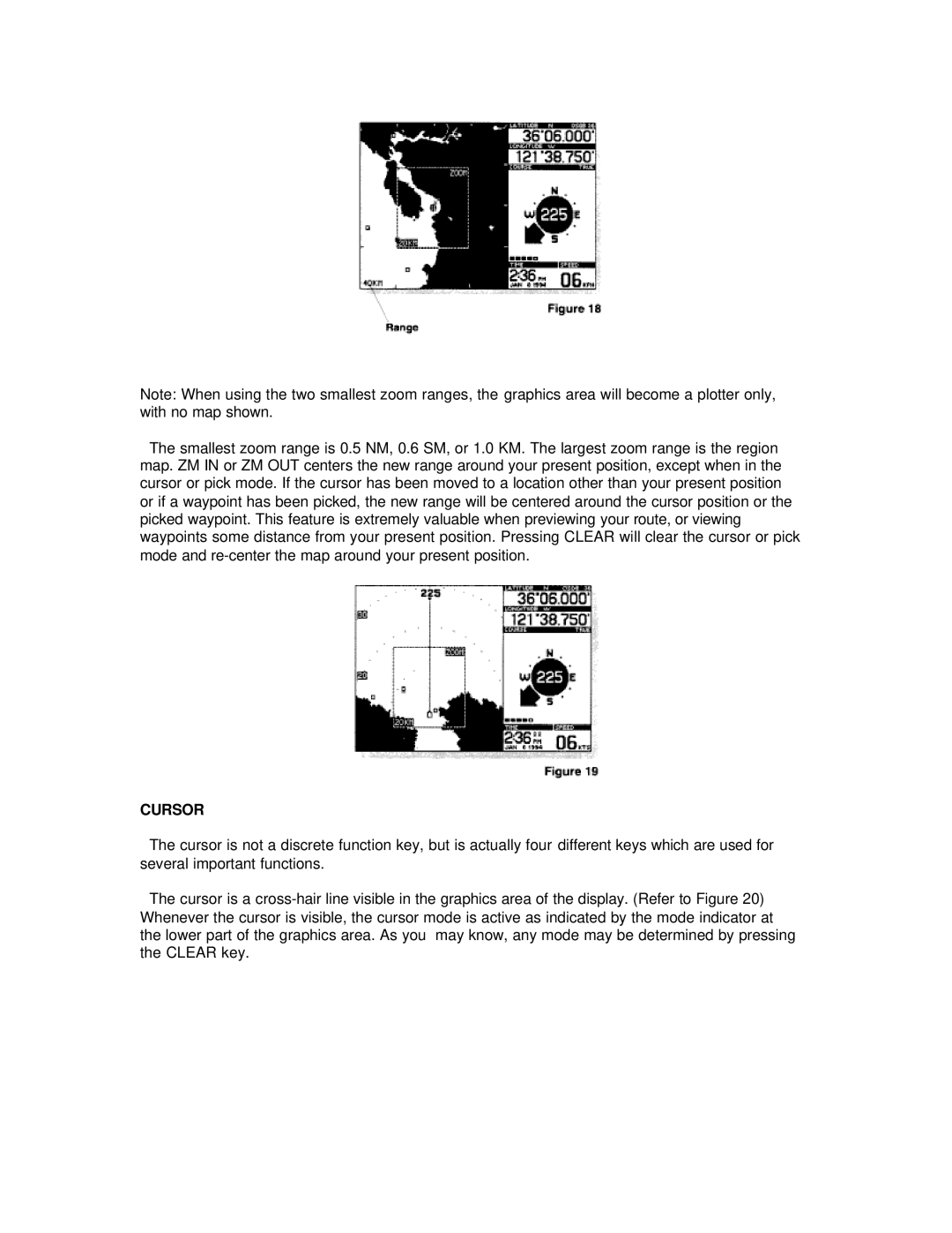 Humminbird NS 10 manual Cursor 