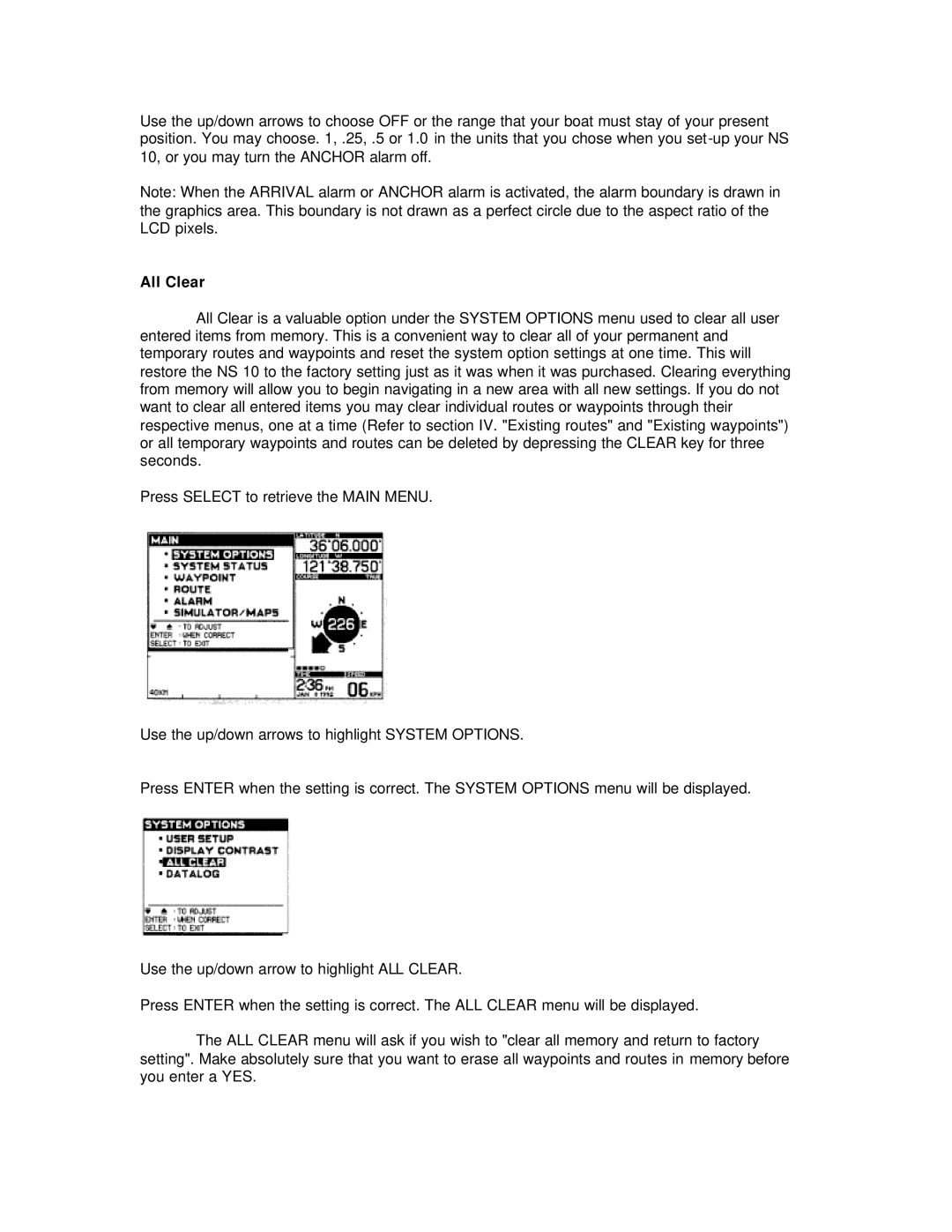 Humminbird NS 10 manual All Clear 