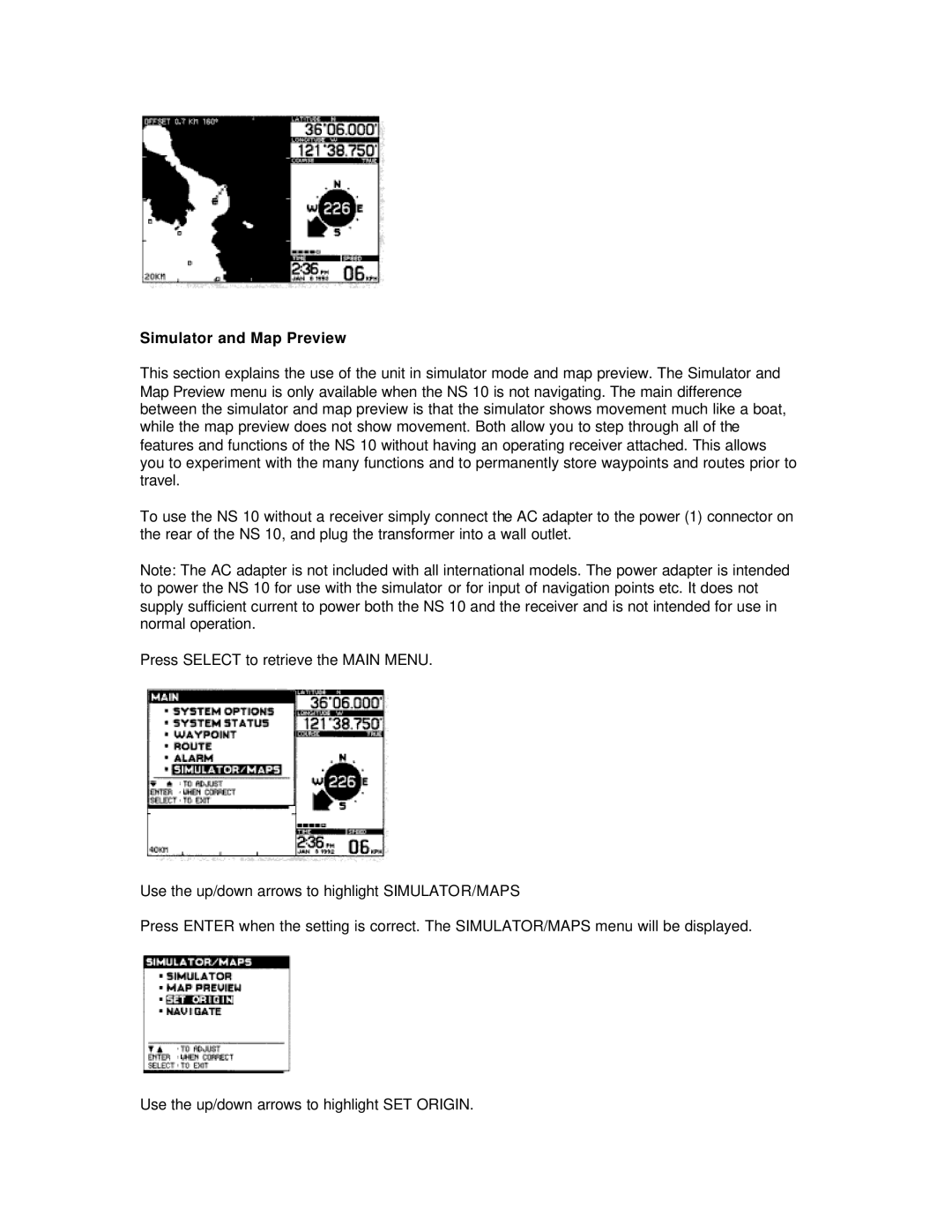 Humminbird NS 10 manual Simulator and Map Preview 