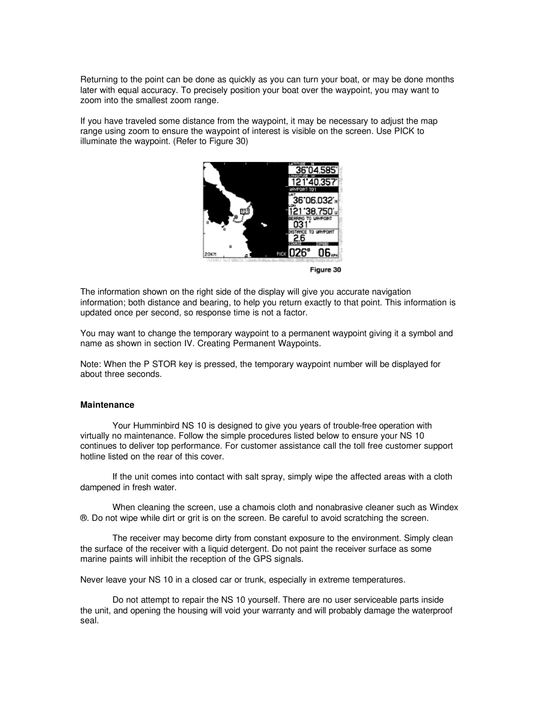 Humminbird NS 10 manual Maintenance 