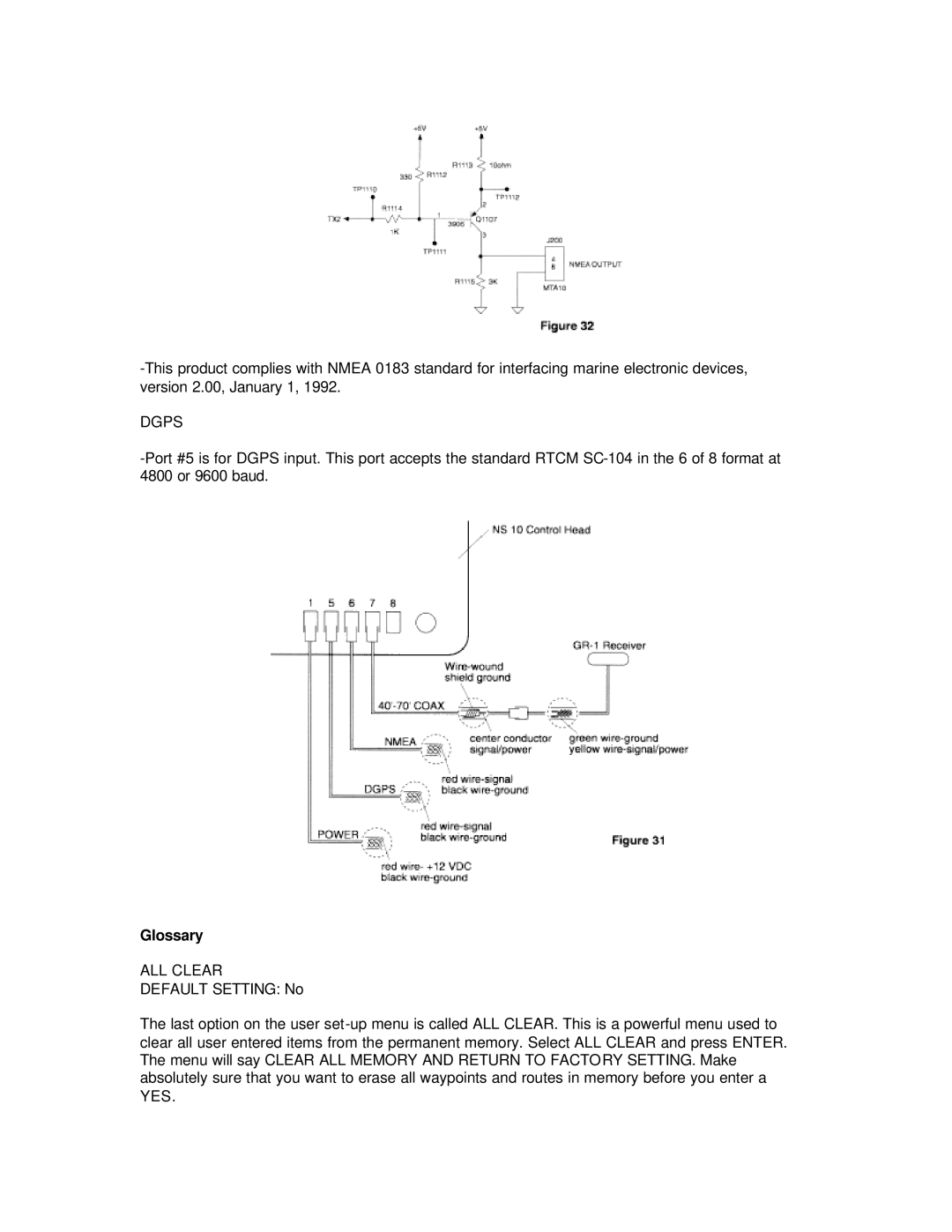 Humminbird NS 10 manual Dgps, Glossary, ALL Clear 