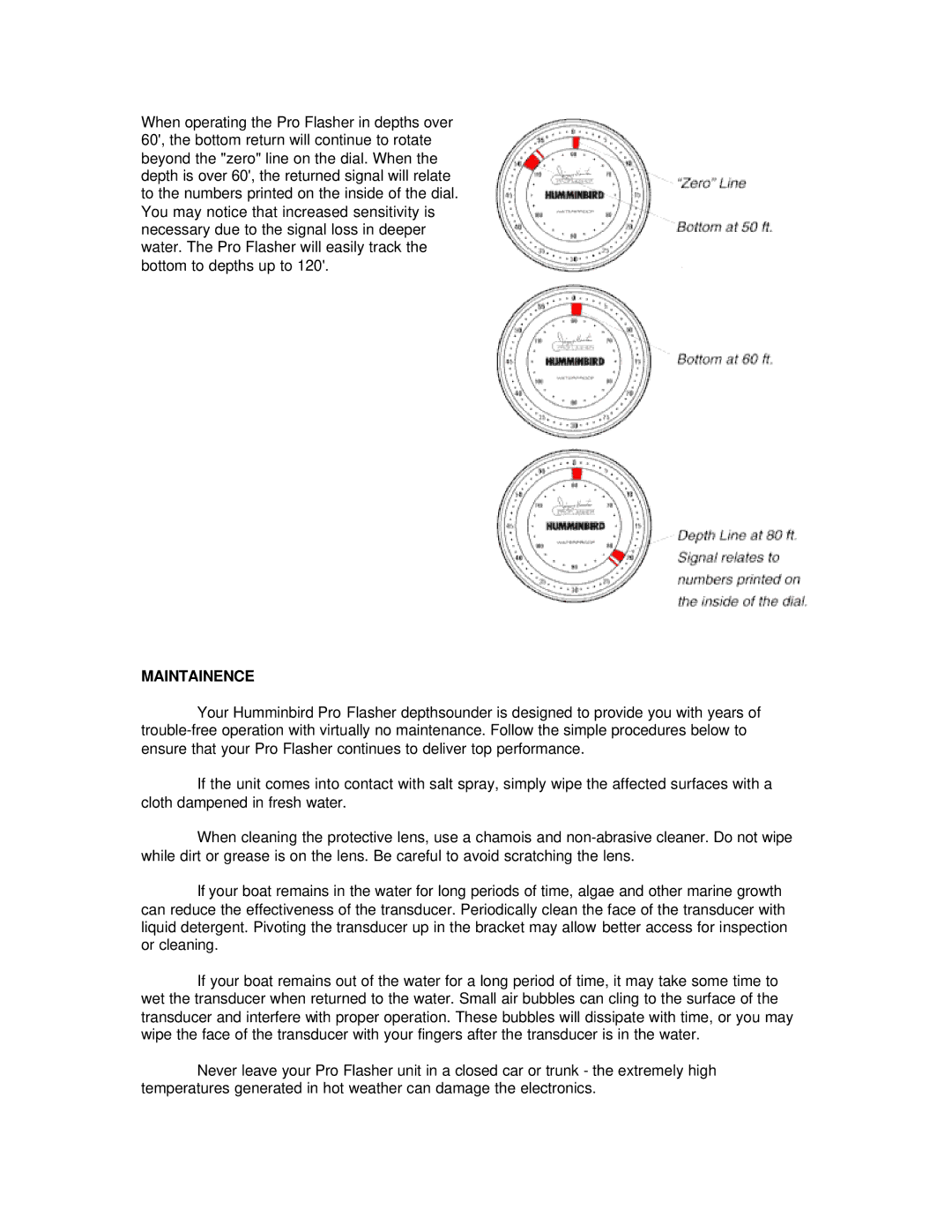 Humminbird ProFlasher manual Maintainence 