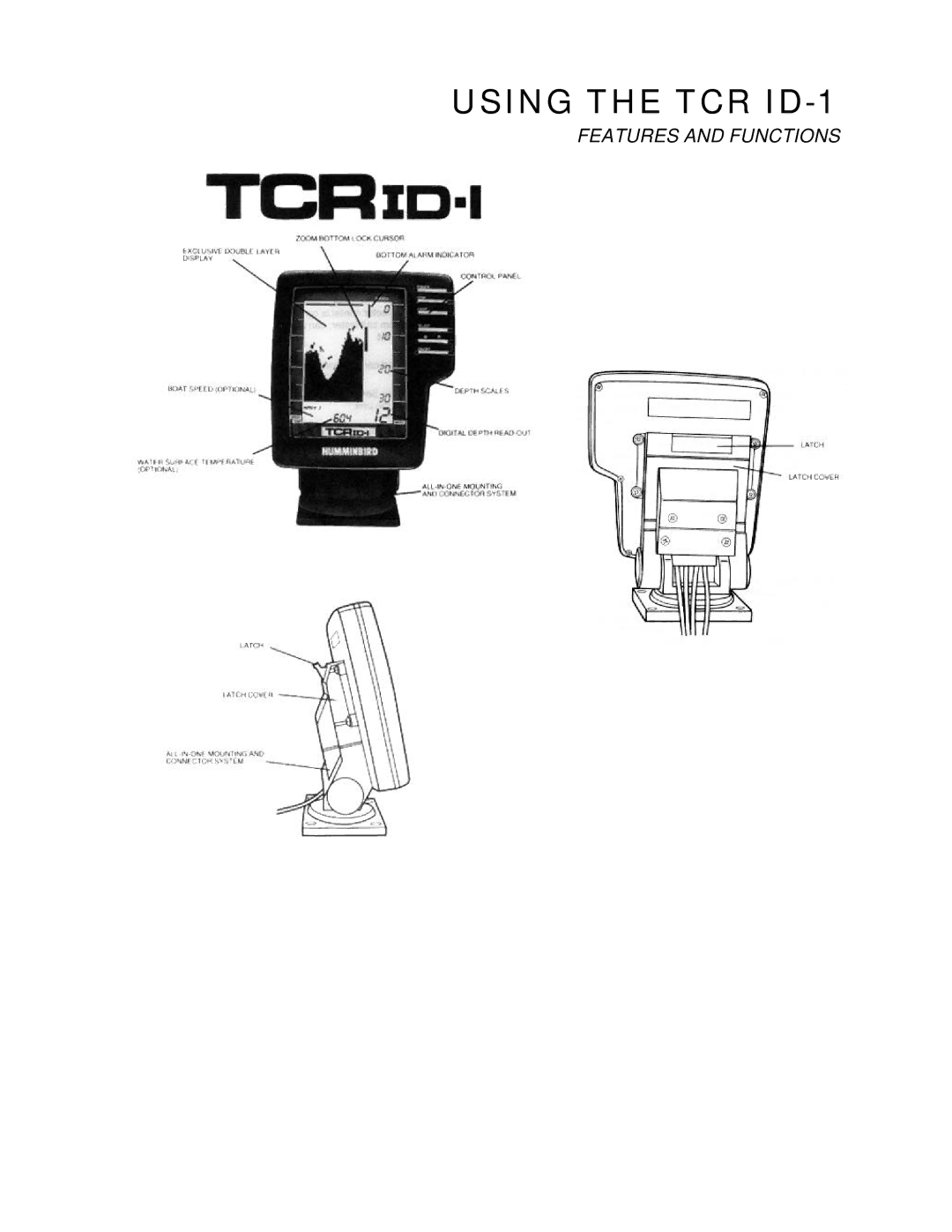 Humminbird manual Using the TCR ID-1 