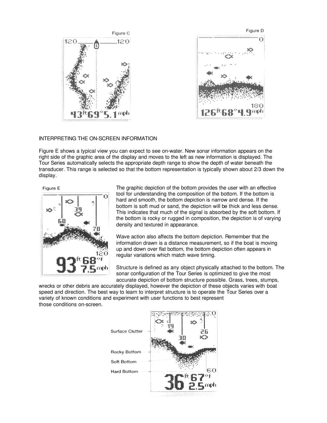 Humminbird Tour Series manual Interpreting the ON-SCREEN Information 