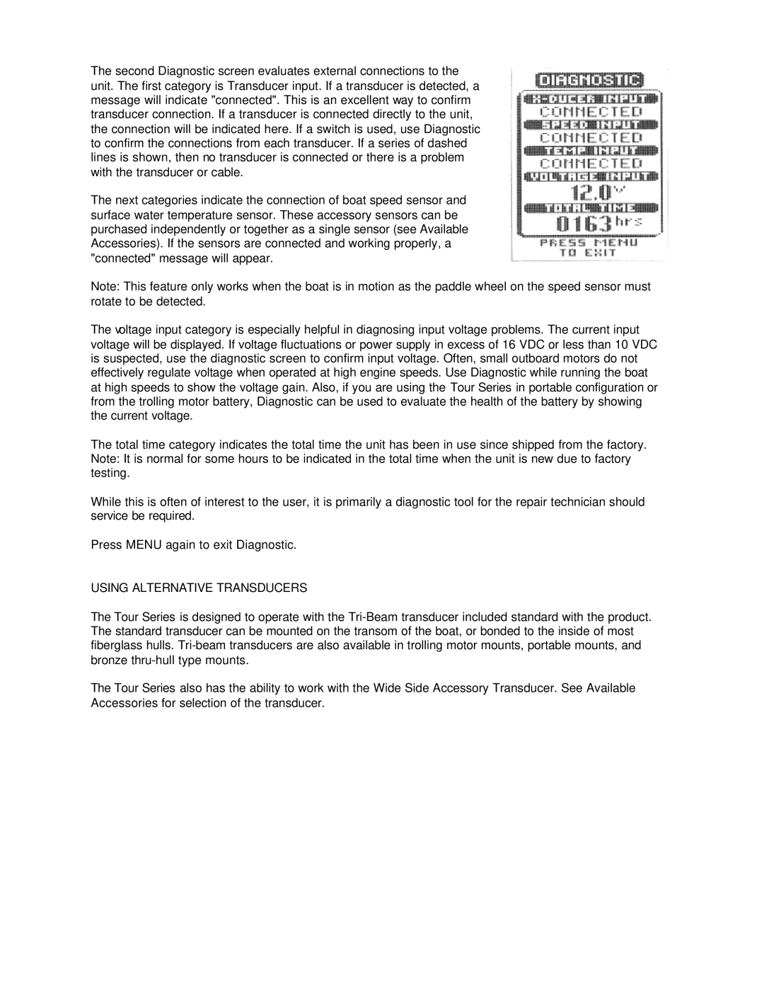 Humminbird Tour Series manual Using Alternative Transducers 