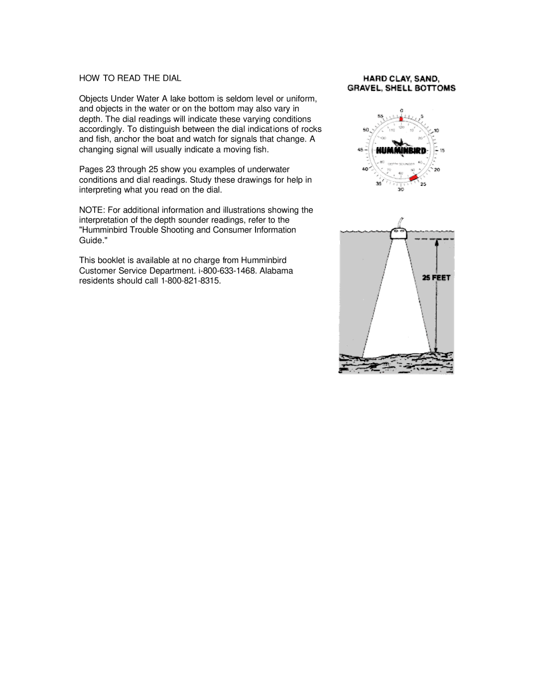 Humminbird TS1-3, TS2-3 manual HOW to Read the Dial 