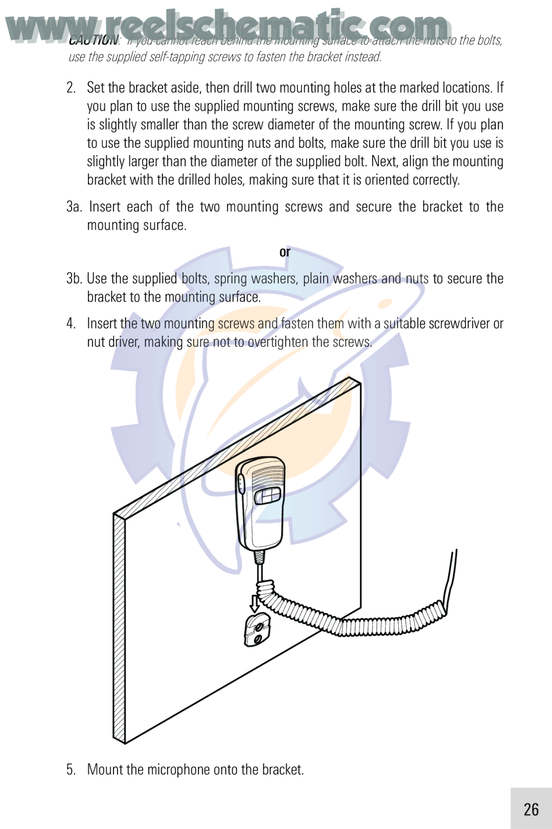 Humminbird VHF255SW manual Mount the microphone onto the bracket 