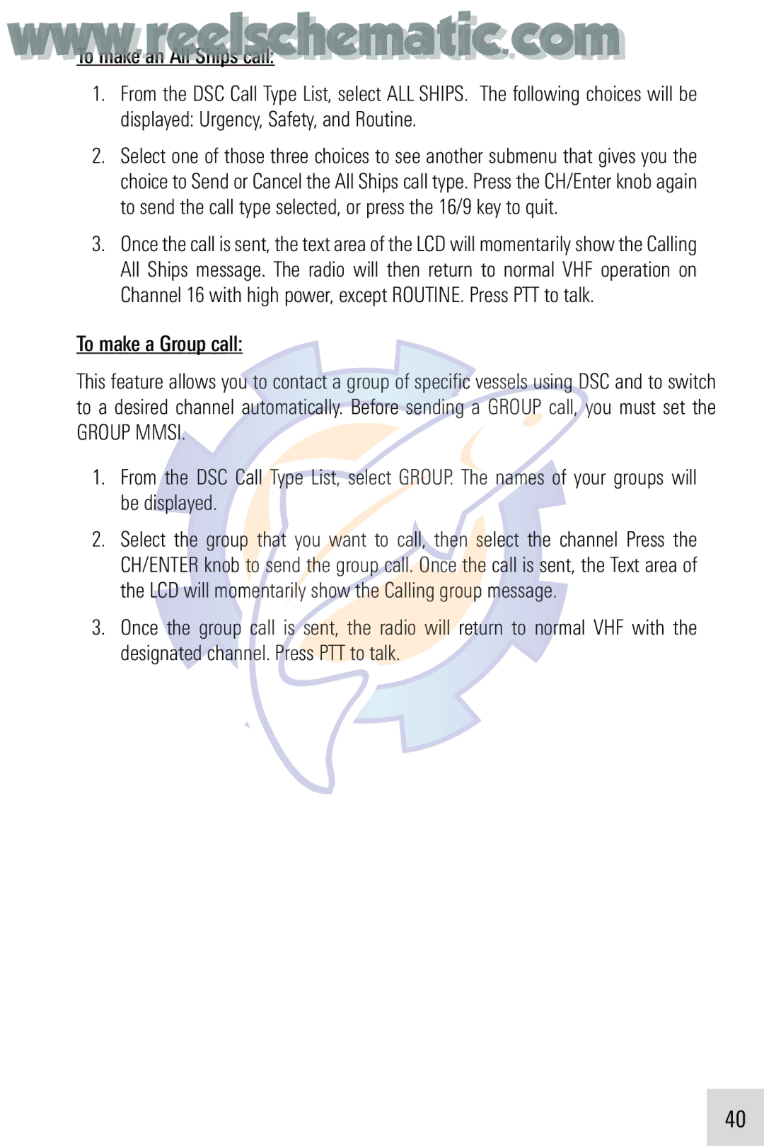 Humminbird VHF255SW manual To make a Group call, Group Mmsi 