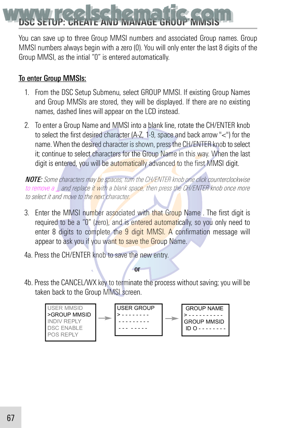 Humminbird VHF255SW manual DSC Setup Create and Manage Group Mmsis, To enter Group MMSIs 