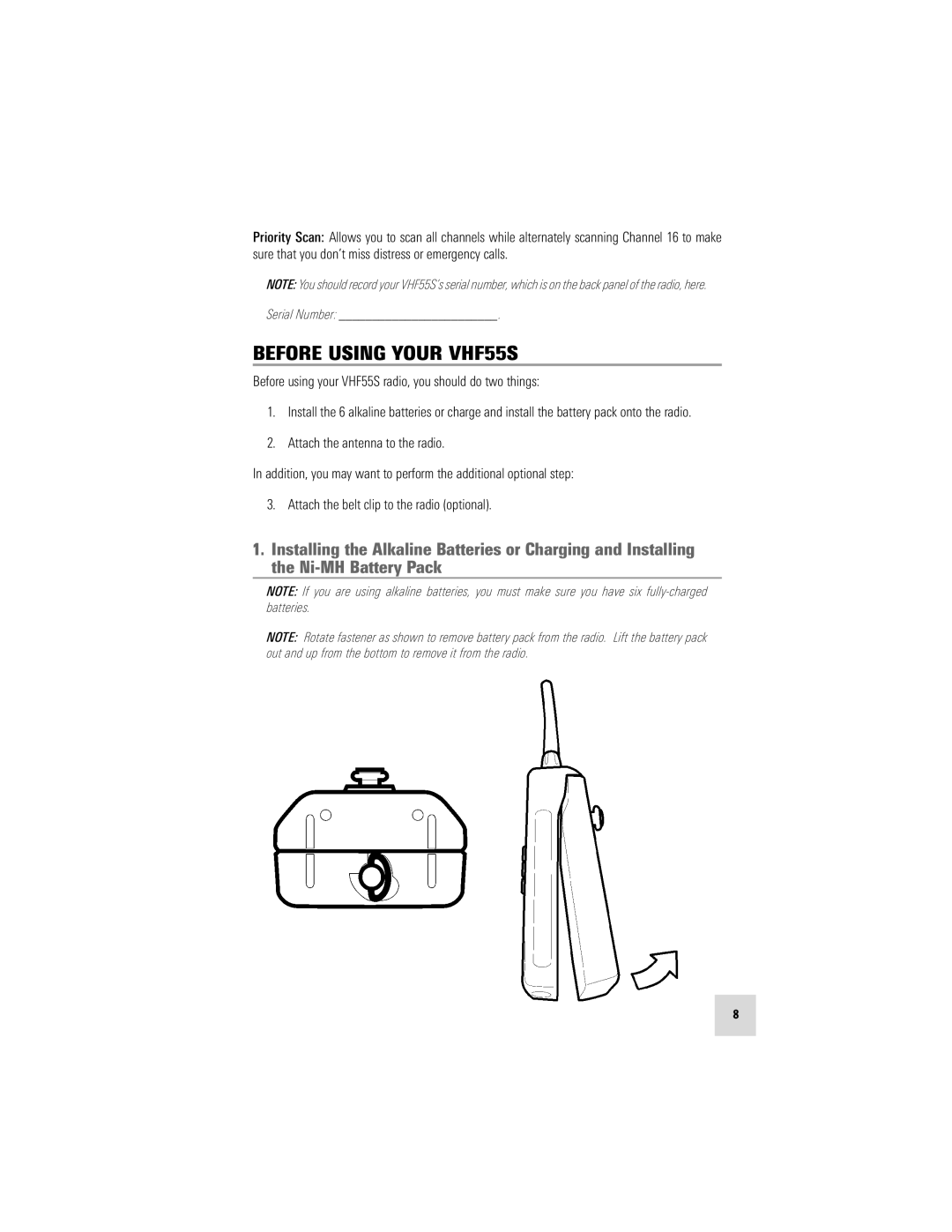 Humminbird manual Before Using Your VHF55S, Before using your VHF55S radio, you should do two things 